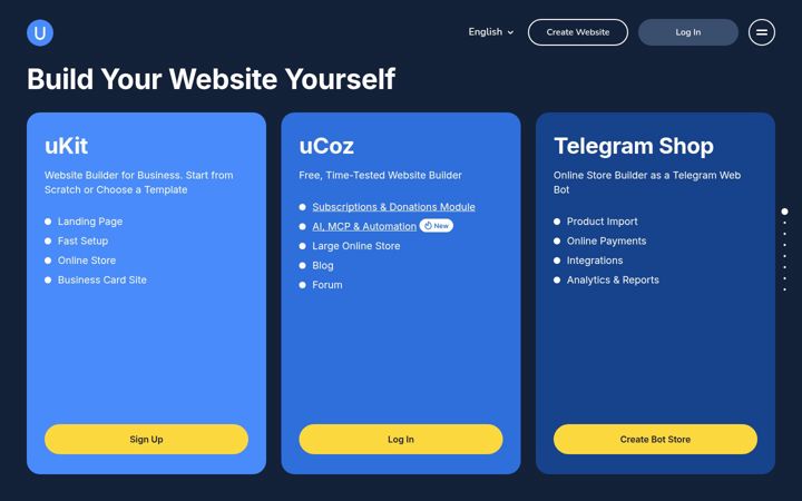 Screenshot of ucoz.co.uk