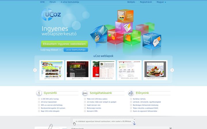 Screenshot of ucoz.hu