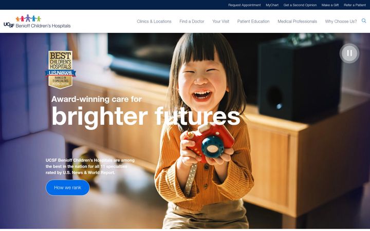 Screenshot of ucsfbenioffchildrens.org