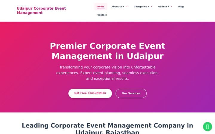Screenshot of udaipur-corporateeventmanagement.com