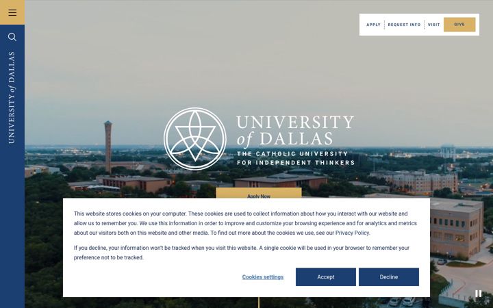 Screenshot of udallas.edu
