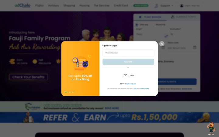 Screenshot of udchalo.com