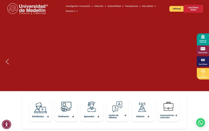 Екранна снимка на udem.edu.co