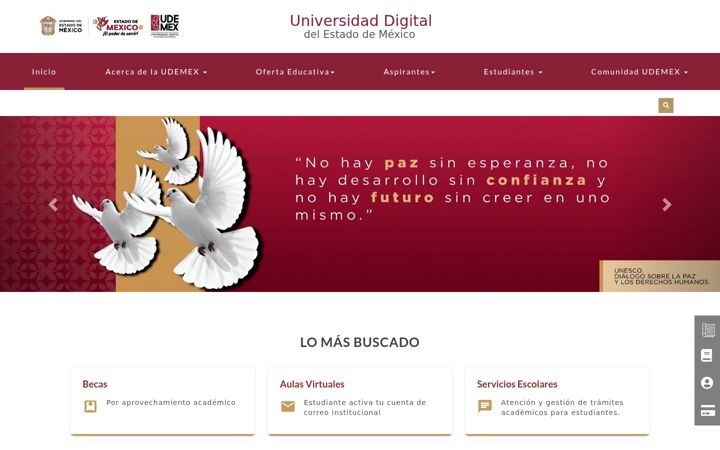 Screenshot of udemex.edu.mx