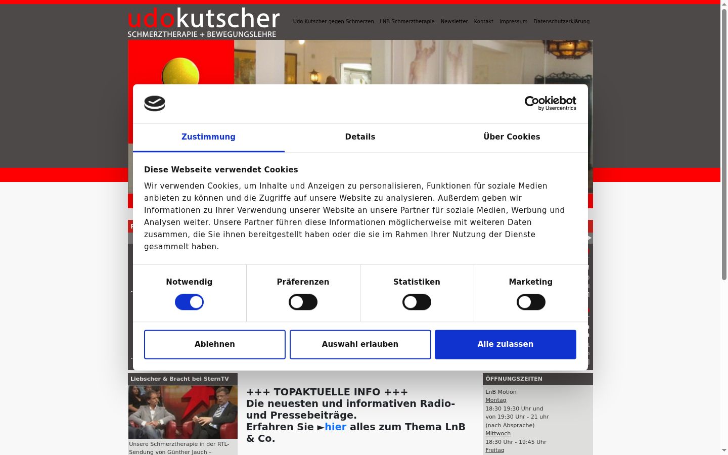 Captura de ecrã do banner de consentimento apresentado antes de qualquer interação