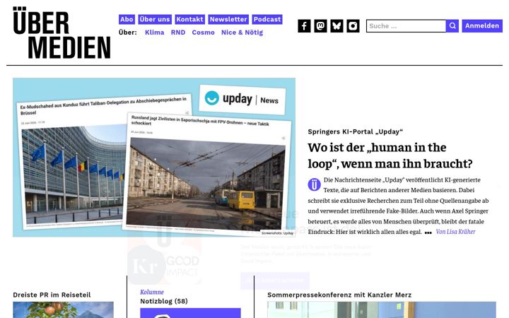 Screenshot of uebermedien.de