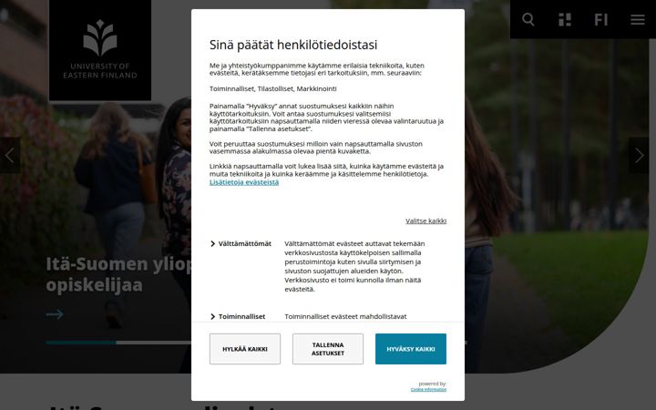 Ekraanipilt saidist uef.fi