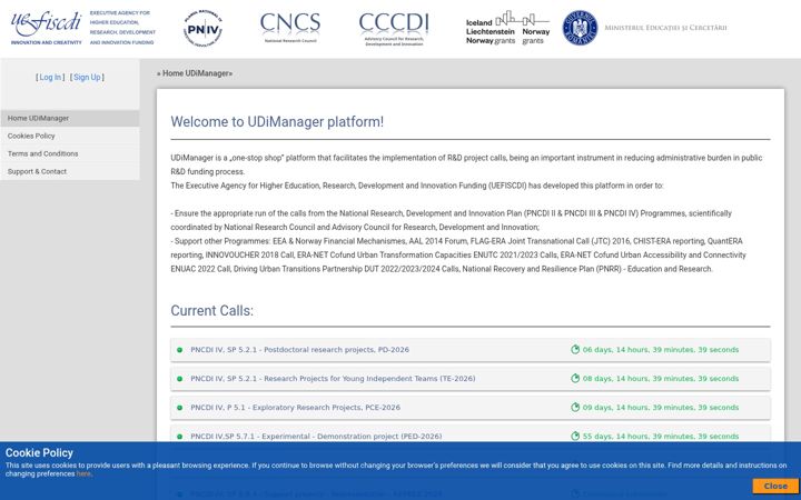 Screenshot of uefiscdi-direct.ro