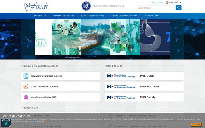 Screenshot di uefiscdi.ro