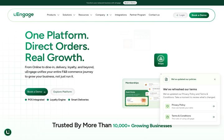 Screenshot of uengage.io