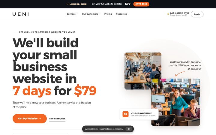 Screenshot of ueni.com