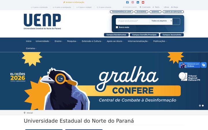 Екранна снимка на uenp.edu.br