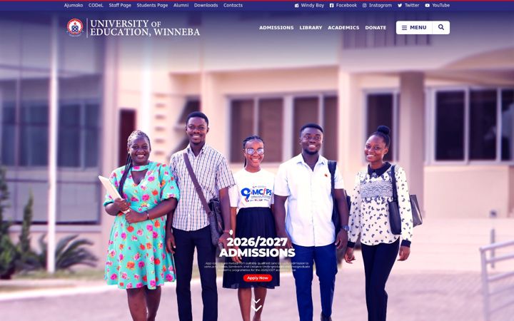 Screenshot of uew.edu.gh