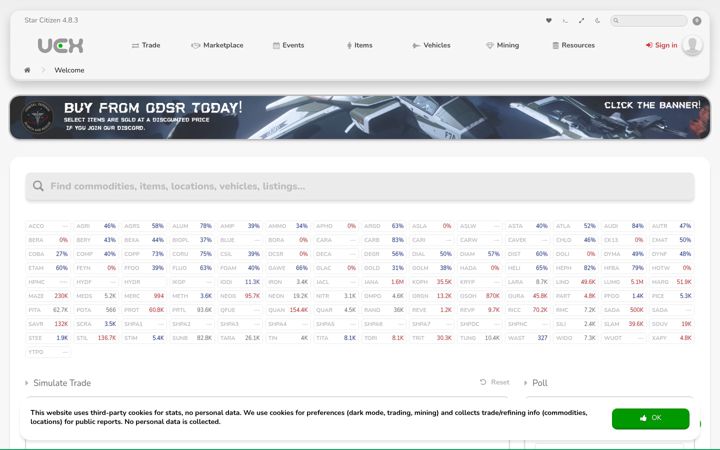 Screenshot of uexcorp.space
