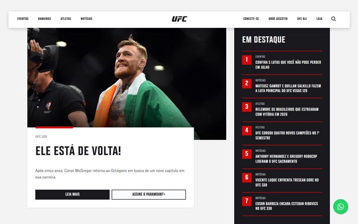 Screenshot of ufc.com.br
