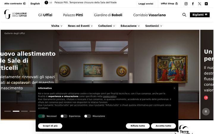 Screenshot ta' uffizi.it