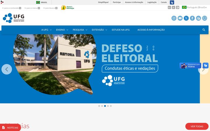 Captura de ecrã de ufg.br