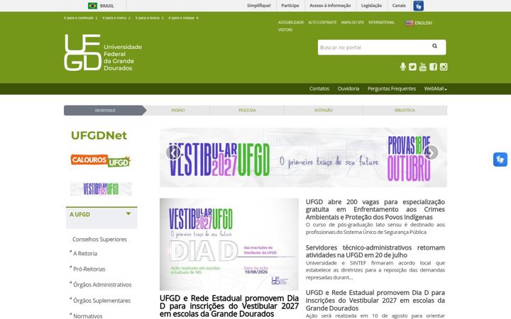 Screenshot of ufgd.edu.br