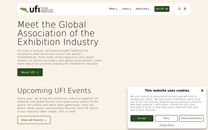 Screenshot of ufi.org