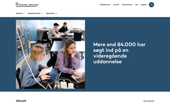 Screenshot of ufm.dk
