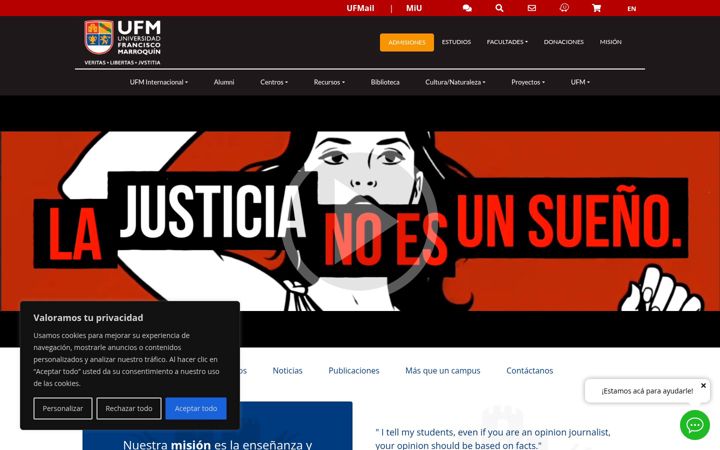 Screenshot of ufm.edu