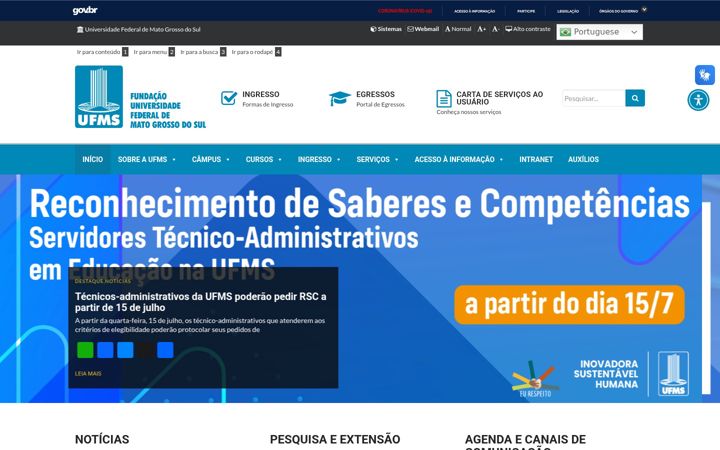 Screenshot di ufms.br
