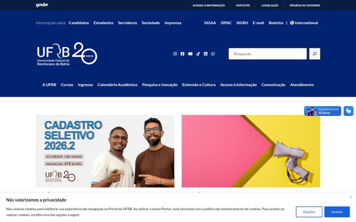 Screenshot of ufrb.edu.br
