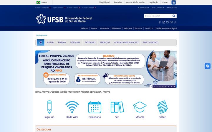 Screenshot of ufsb.edu.br
