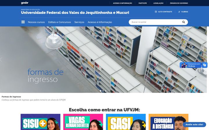 Screenshot of ufvjm.edu.br