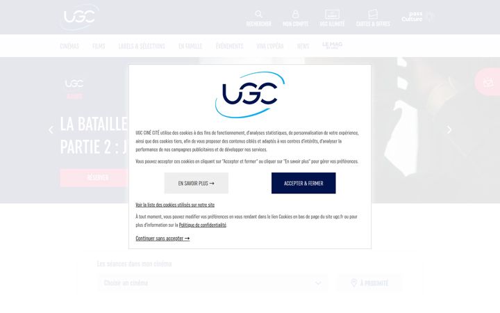 Screenshot of ugc.fr
