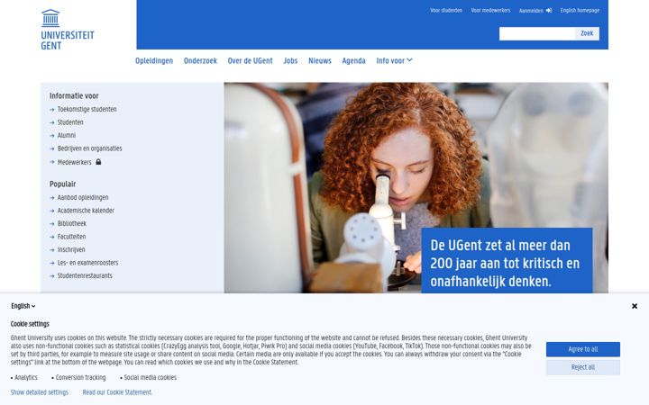Ekrānuzņēmums no ugent.be