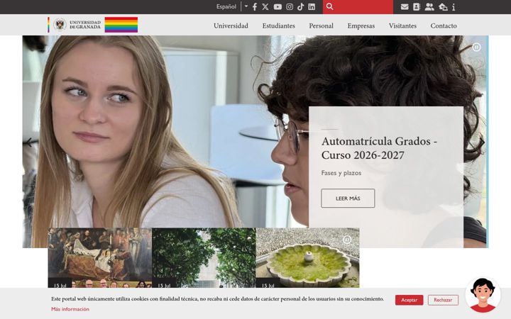 Posnetek zaslona ugr.es