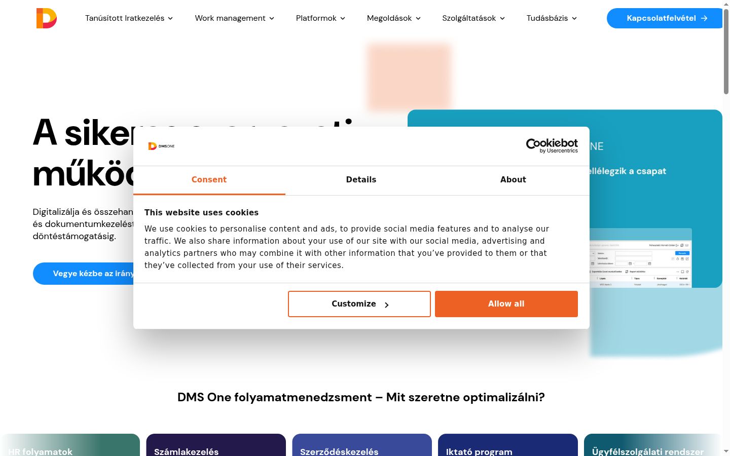 Screenshot des Einwilligungsbanners vor jeglicher Interaktion