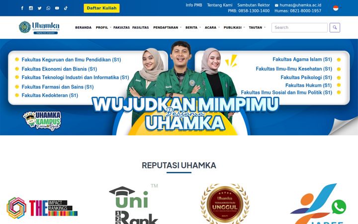 Screenshot of uhamka.ac.id