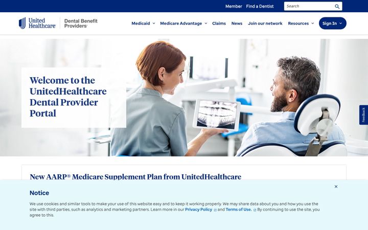 Screenshot of uhcdental.com