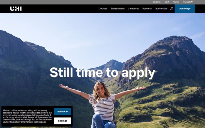 Screenshot of uhi.ac.uk