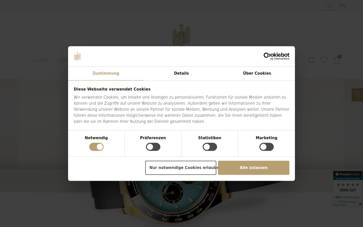 Screenshot del banner di consenso mostrato prima di qualsiasi interazione