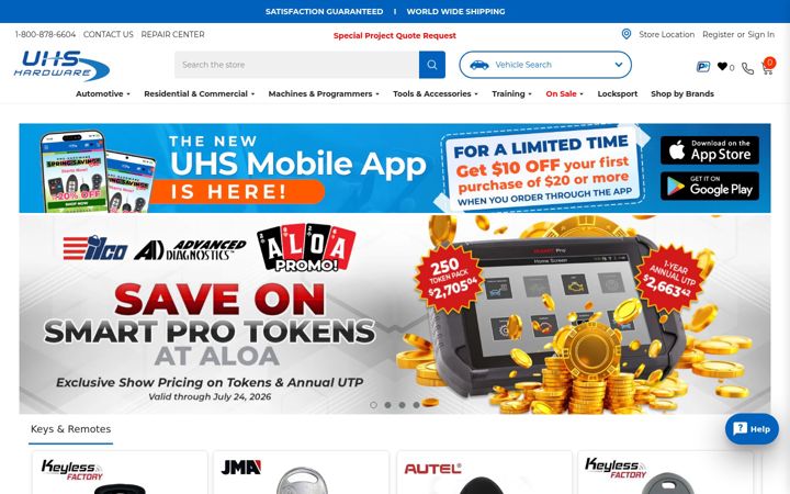 Screenshot of uhs-hardware.com
