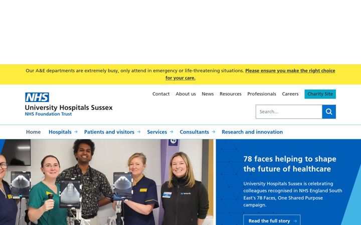 Screenshot of uhsussex.nhs.uk