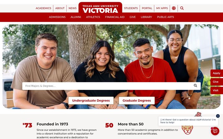 Screenshot of uhv.edu