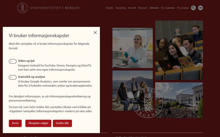 Kuvakaappaus sivustosta uib.no