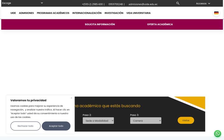 Screenshot of uide.edu.ec