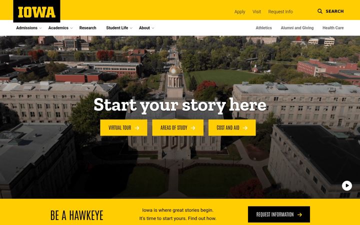 Ekraanipilt saidist uiowa.edu