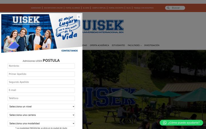 Screenshot of uisek.edu.ec