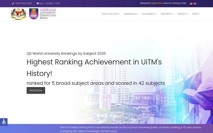 Screenshot του uitm.edu.my