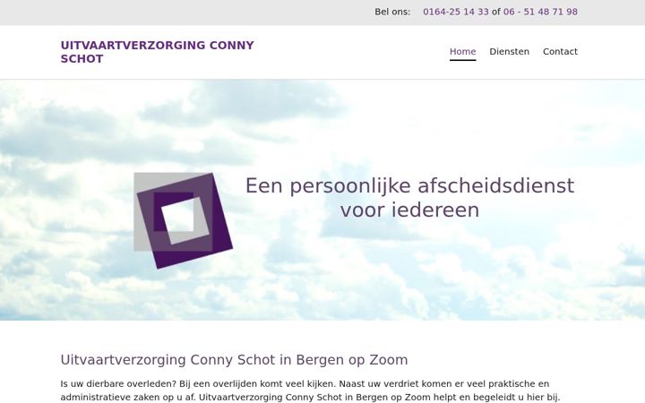 Screenshot di uitvaartconnyschot.nl