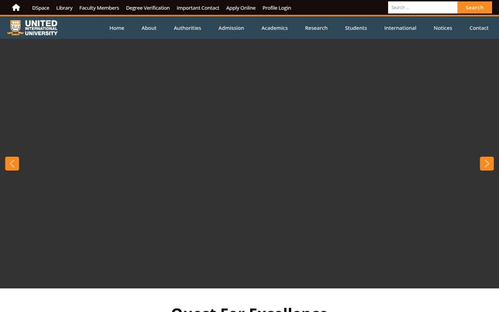Screenshot of uiu.ac.bd
