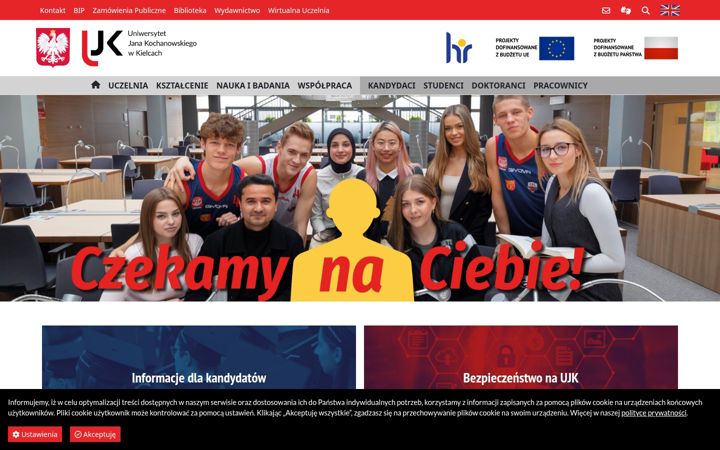 Screenshot of ujk.edu.pl