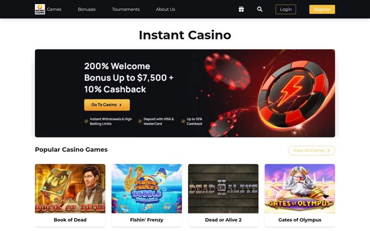 Kuvakaappaus sivustosta uk-instant-casino.co.uk
