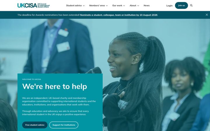 Screenshot of ukcisa.org.uk